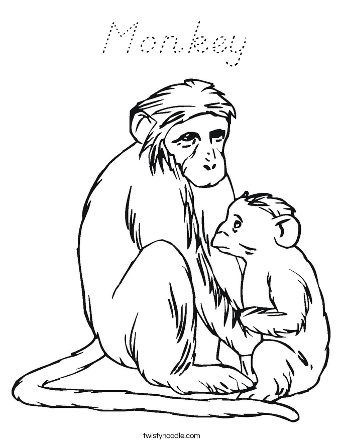 Monkey Coloring Page