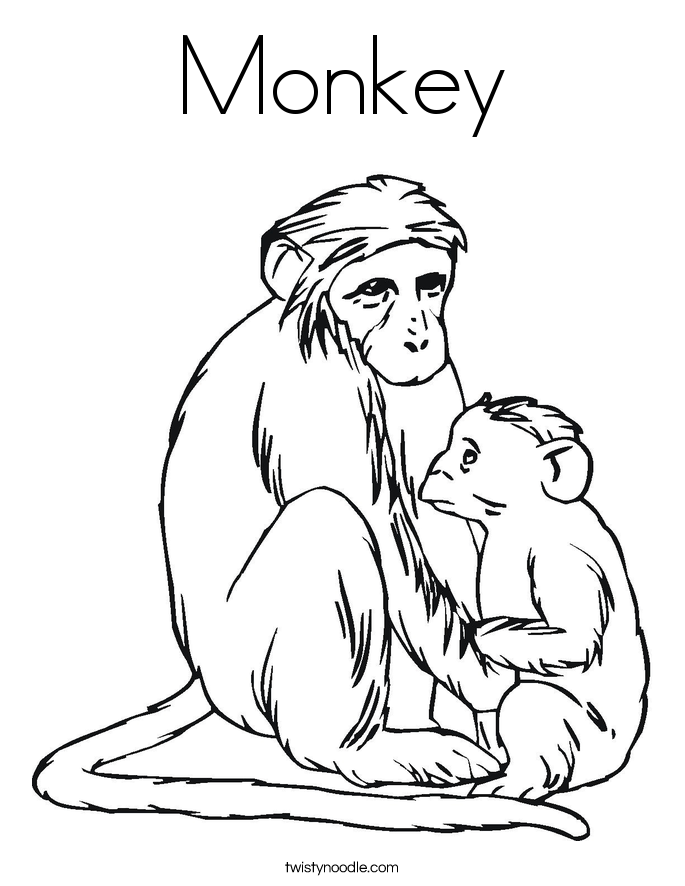 Monkey Coloring Page