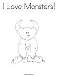 I Love Monsters! Coloring Page