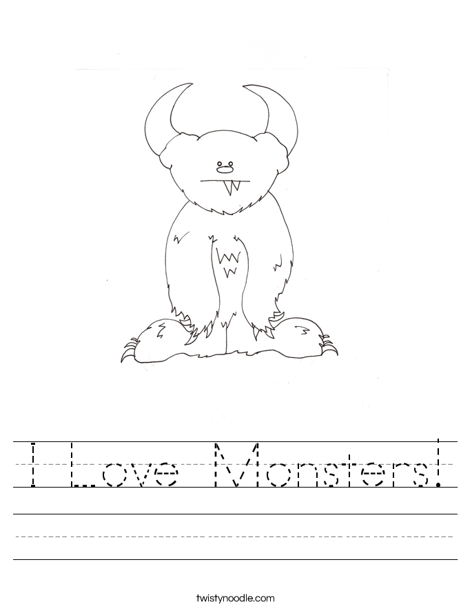 I Love Monsters! Worksheet