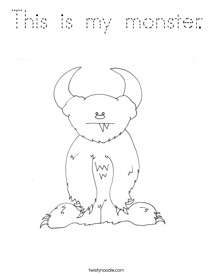This is my monster. Coloring Page