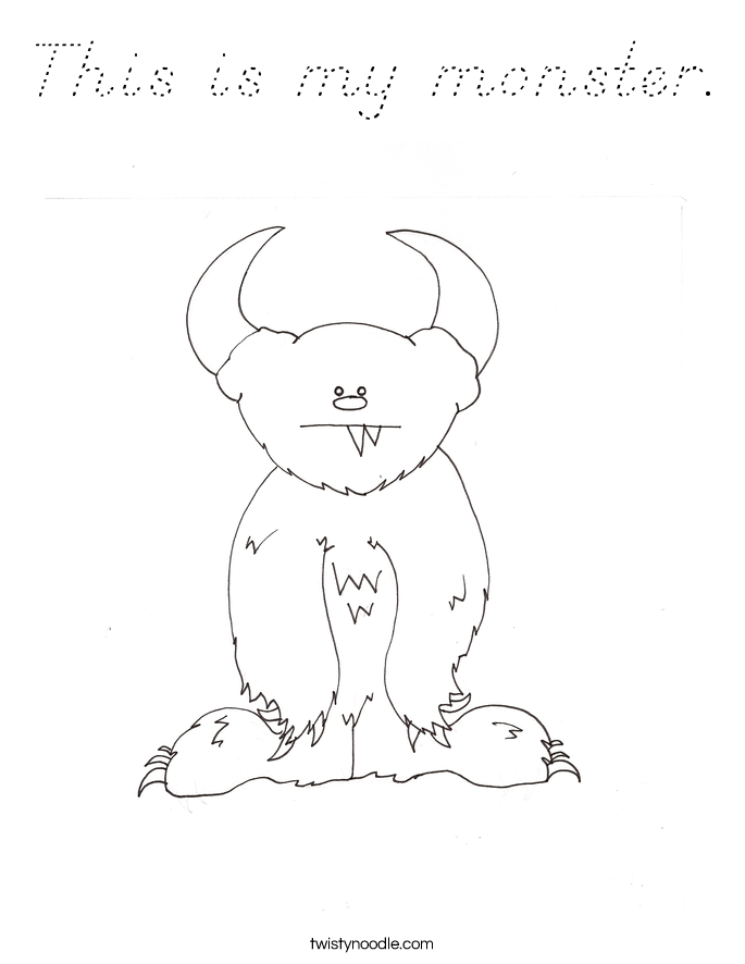 This is my monster. Coloring Page
