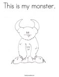 This is my monster.Coloring Page