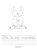 This is my monster. Worksheet