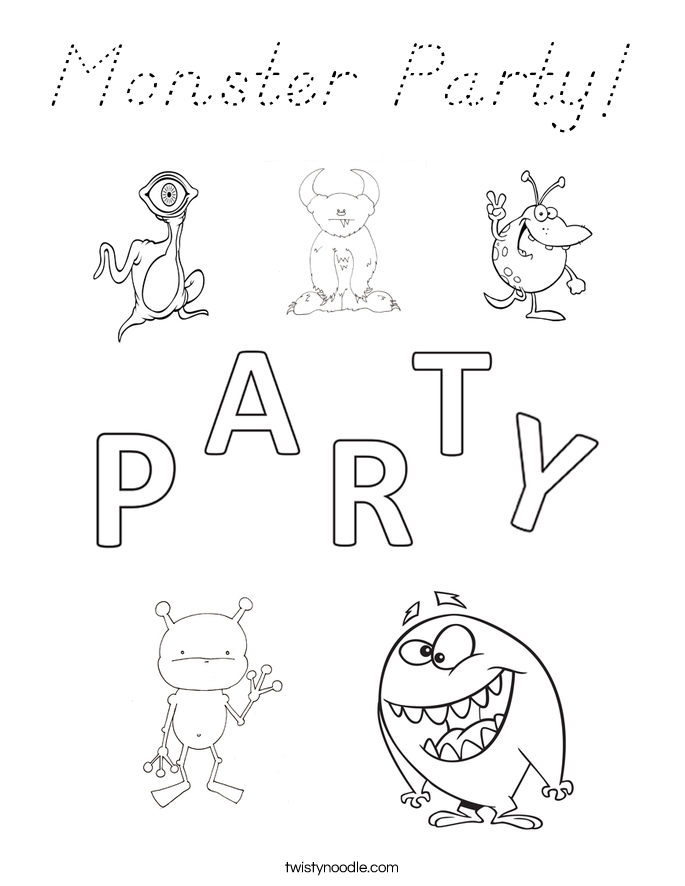 Monster Party! Coloring Page