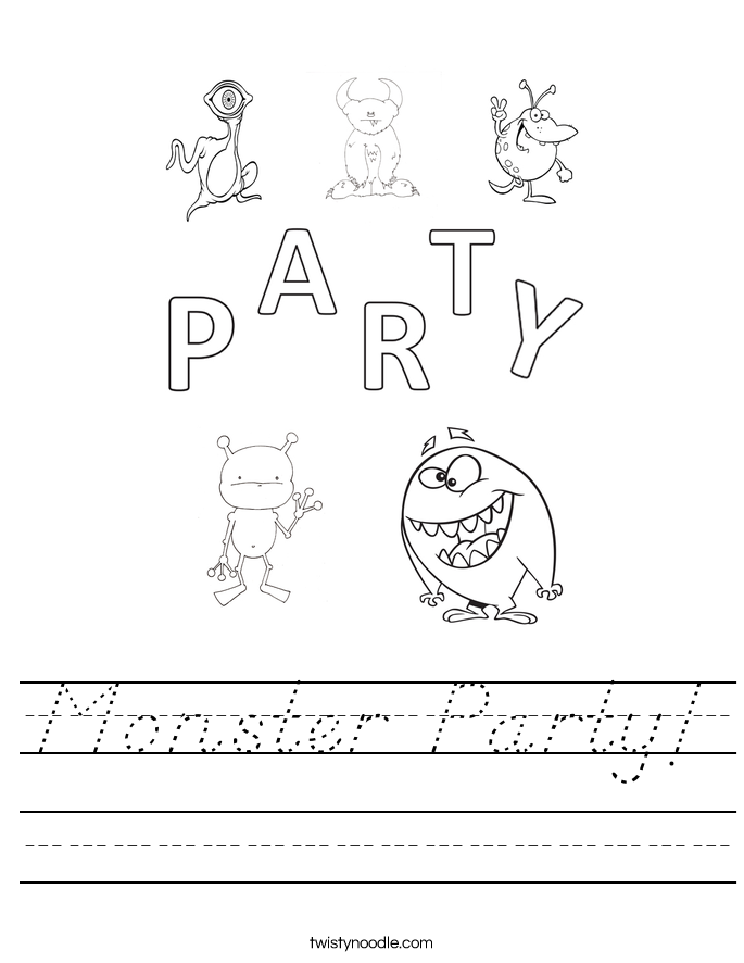 Monster Party! Worksheet
