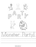 Monster Party! Worksheet