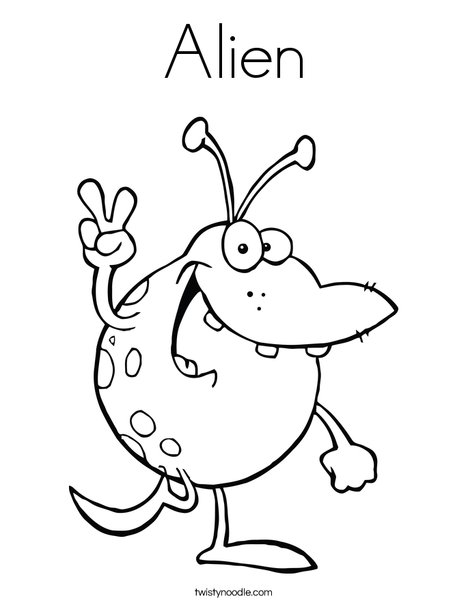 Monster with Peace Sign Coloring Page