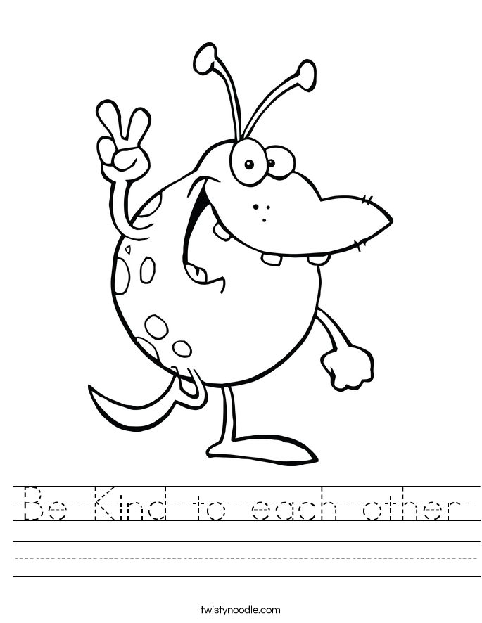 Be Kind to each other Worksheet