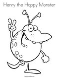 Henry the Happy Monster Coloring Page