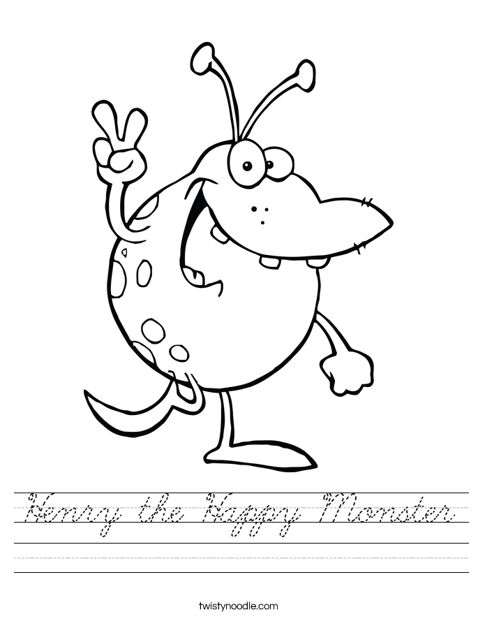 Henry the Happy Monster Worksheet
