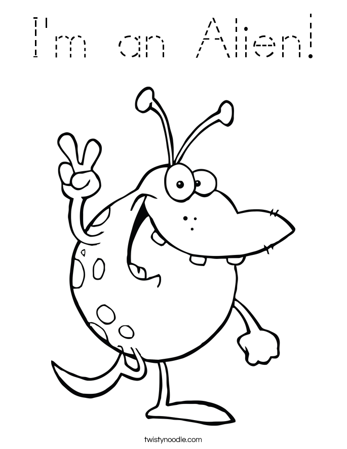 I'm an Alien! Coloring Page