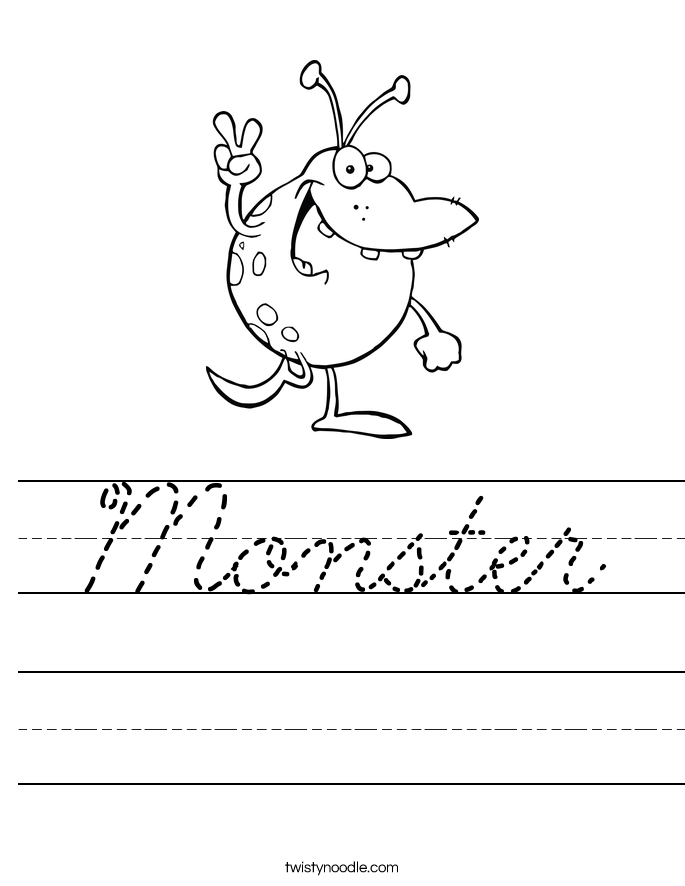 Monster Worksheet