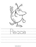 Peace Worksheet - Twisty Noodle