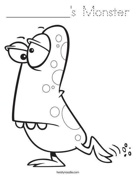 Monster with Spots Coloring Page