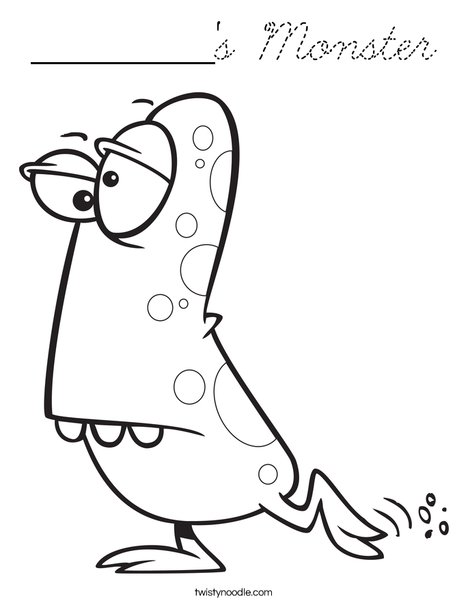 Monster with Spots Coloring Page