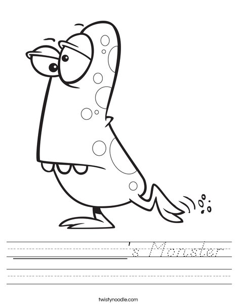 Monster with Spots Worksheet