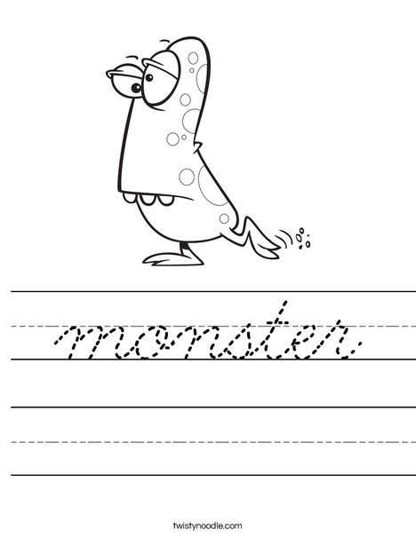 Monster with Spots Worksheet