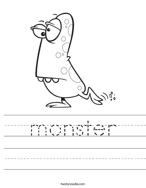 Monster with Spots Worksheet