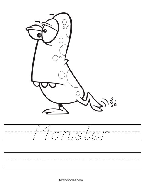 Monster with Spots Worksheet
