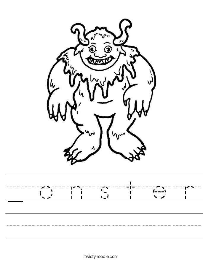 o n s t e r Worksheet Twisty Noodle o n s t e r Worksheet Twisty Noodle