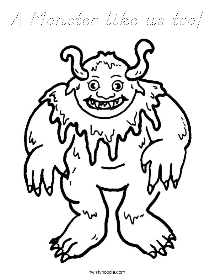 A Monster like us too! Coloring Page