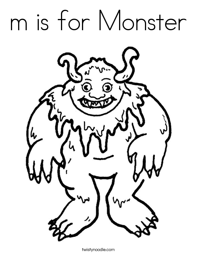 m is for Monster Coloring Page
