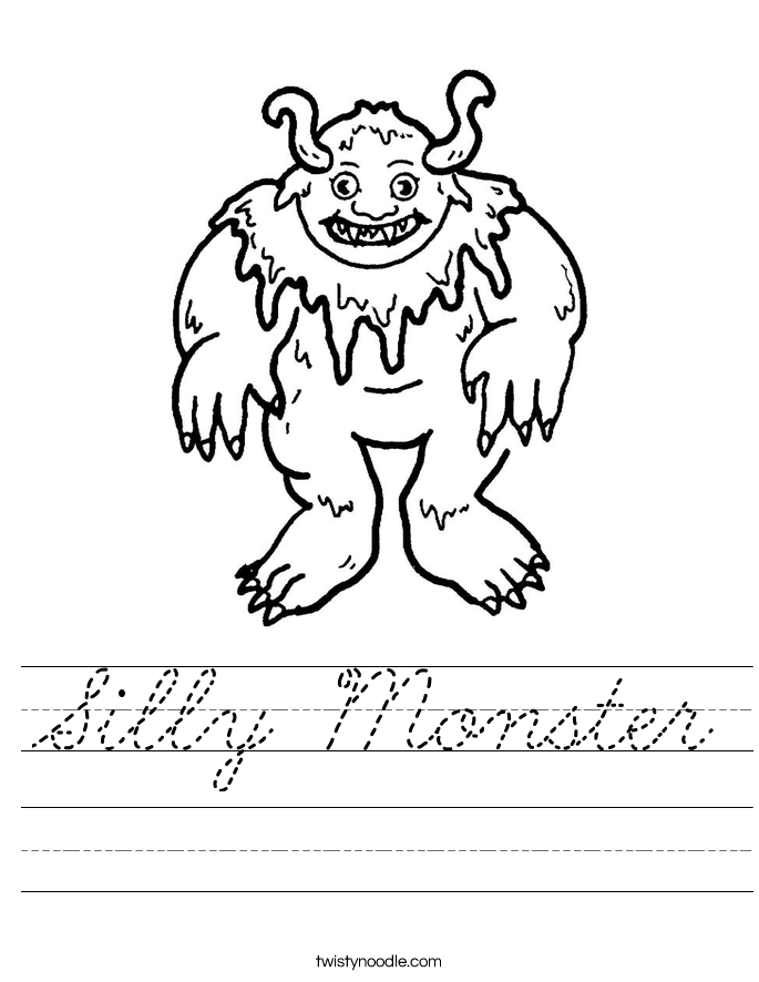 Silly Monster Worksheet