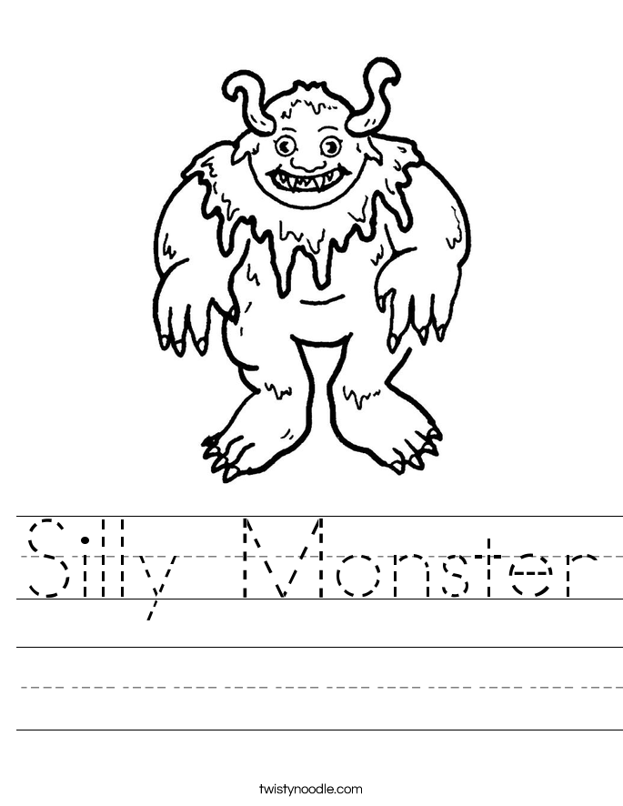 Silly Monster Worksheet