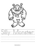 Silly Monster Worksheet