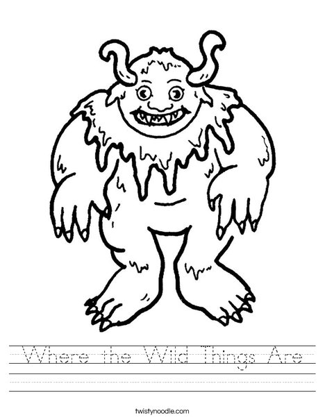 where the wild things are worksheet twisty noodle