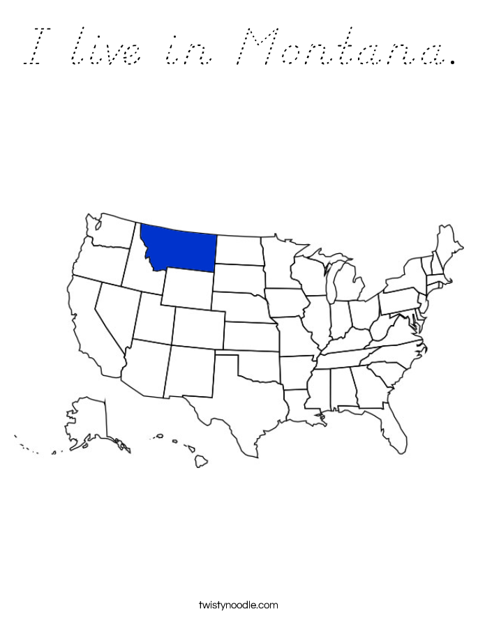 I live in Montana. Coloring Page