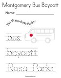Montgomery Bus Boycott Coloring Page