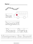 Montgomery Bus Boycott Worksheet