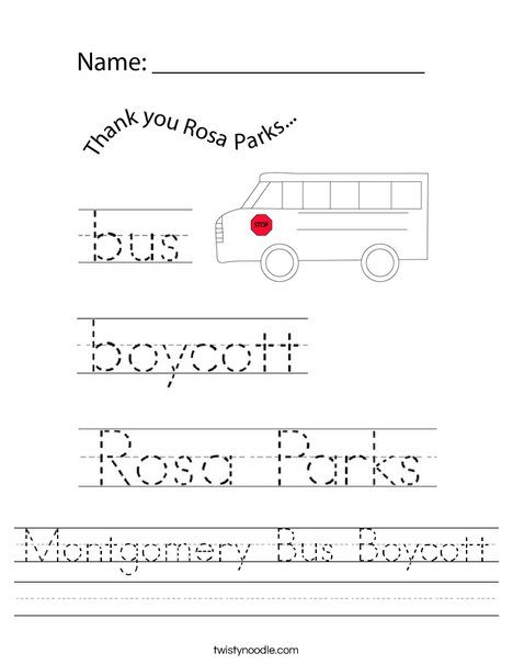 Montgomery Bus Boycott Worksheet