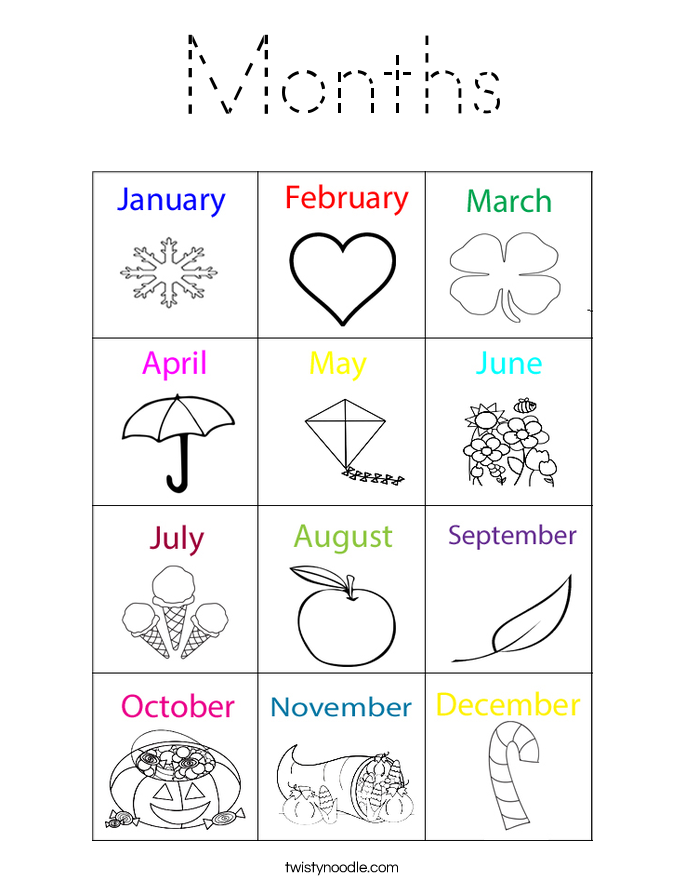 Months Coloring Page