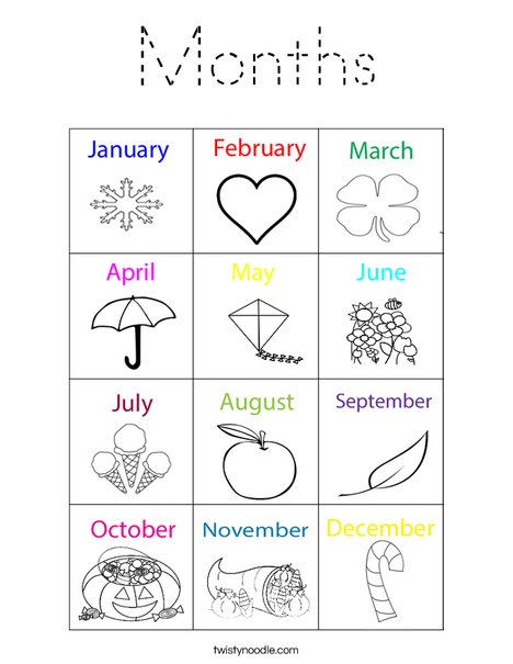 Months Coloring Page