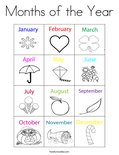 Months of the Year Coloring Page