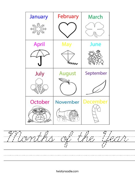 Months Worksheet