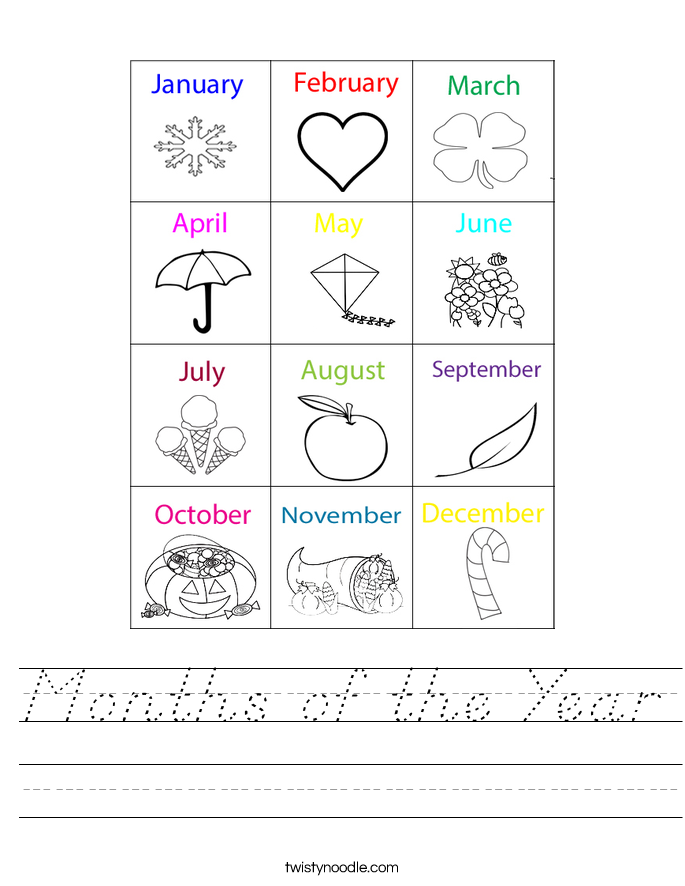 Months of the Year Worksheet