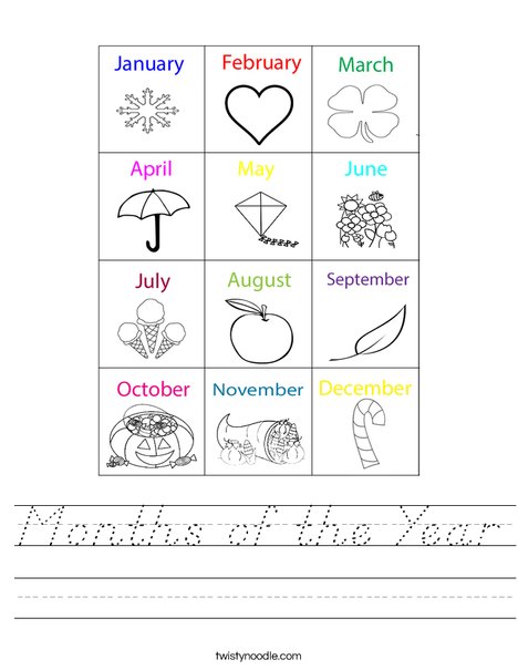 Months Worksheet