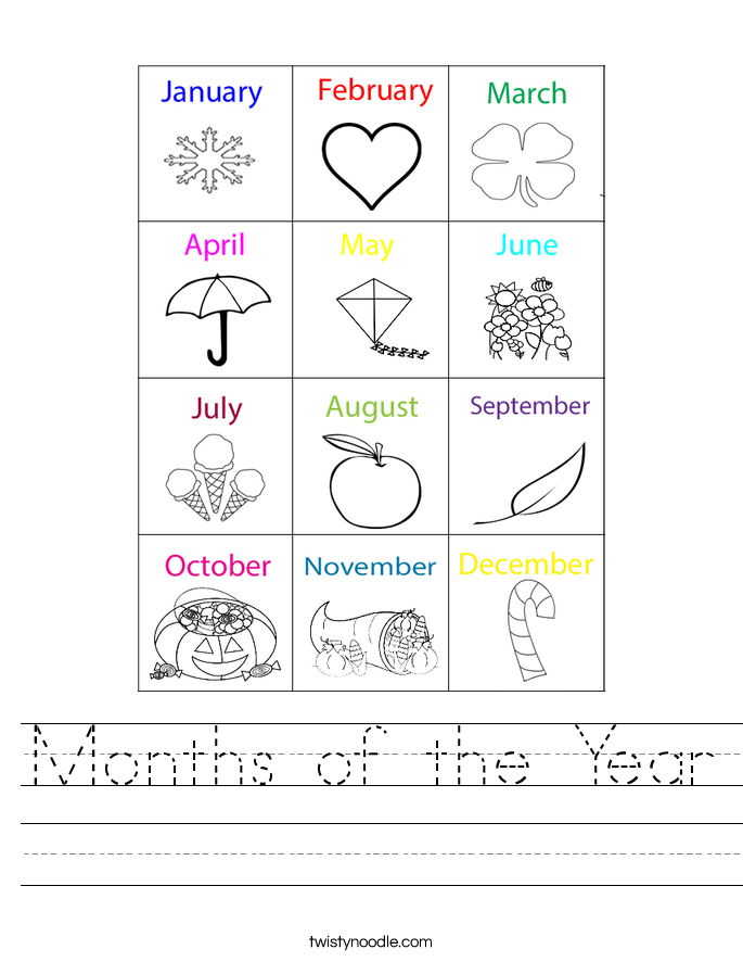 Months of the Year Worksheet