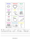 Months of the Year Worksheet