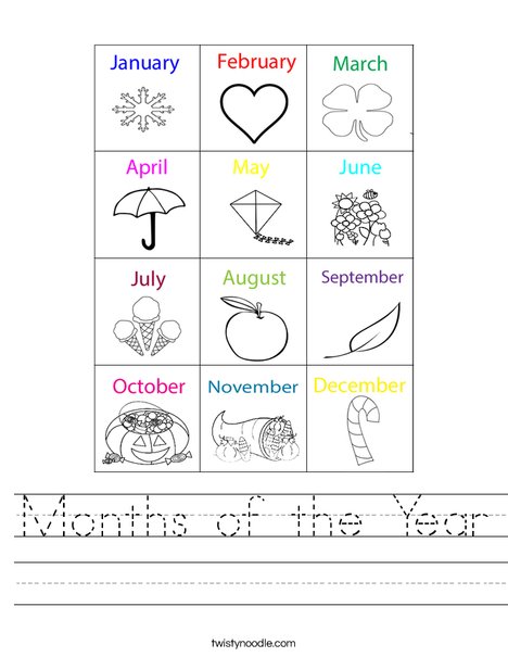 Months Worksheet