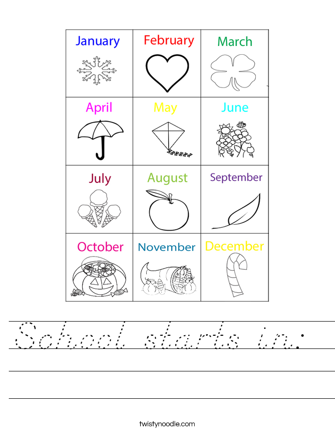 School starts in:  Worksheet