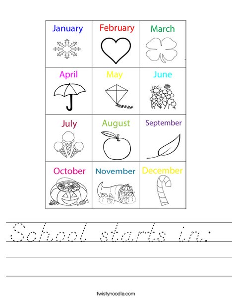 Months Worksheet