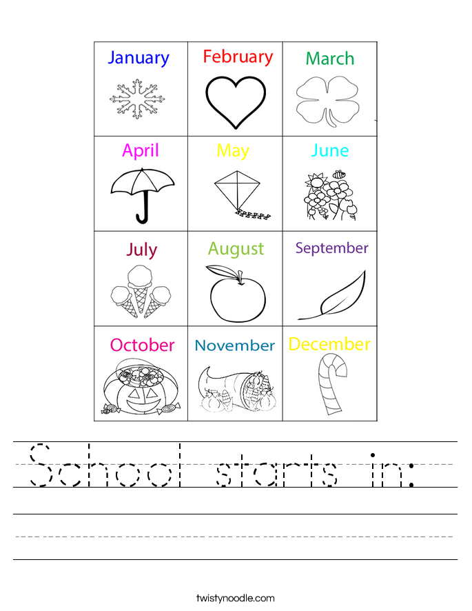 School starts in:  Worksheet