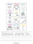 School starts in:  Worksheet