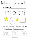 Moon starts with Coloring Page