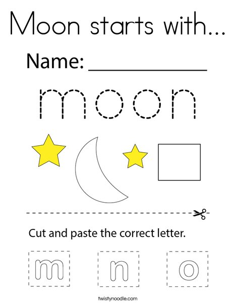 Moon starts with... Coloring Page